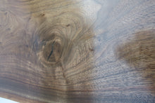 Load image into Gallery viewer, live edge walnut side or accent table with hand forged hairpin legs.  Handcrafted, for a cool mid century modern look