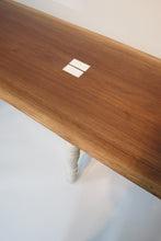 Load image into Gallery viewer, three legged black walnut, cantilevered console (sold)