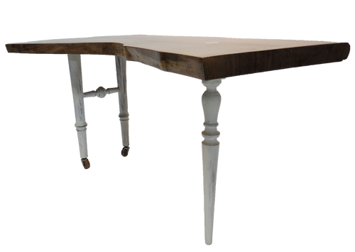three-legged, black walnut crotch side table (sold)